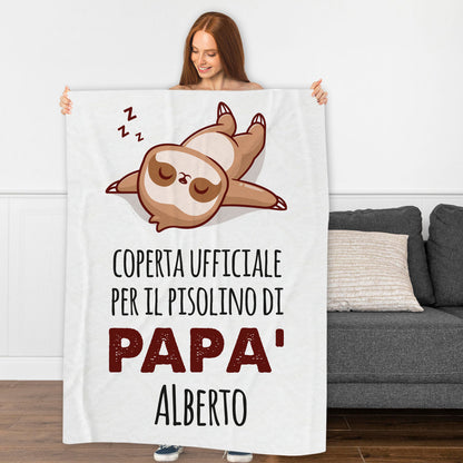 Il riposino di papà - coperta Idea Regalo Festa del Papà - personalizzata con nome