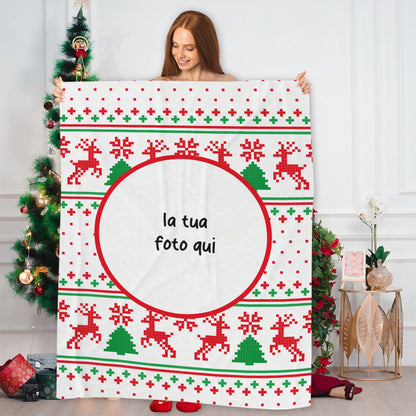 Christmas Style - Plaid, coperta Natalizia Idea Regalo Natale - personalizzato con foto