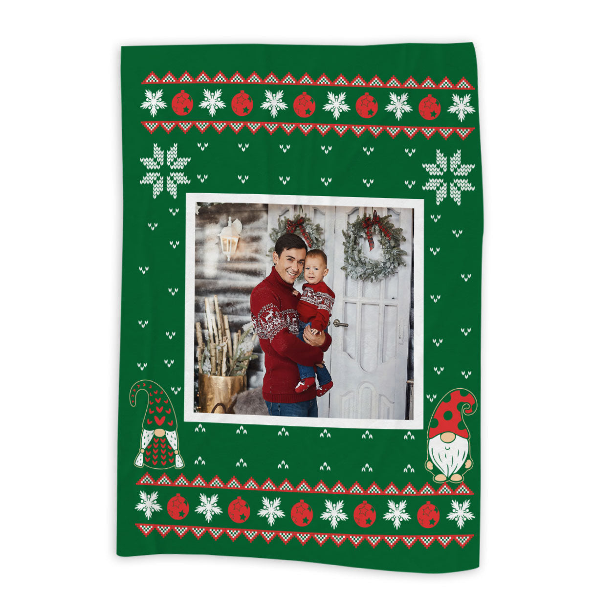 Christmas Green - Plaid, coperta Natalizia Idea Regalo Natale - personalizzato con foto