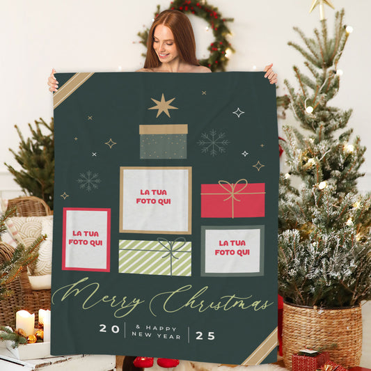 Merry Christmas Gift - coperta Natalizia Idea Regalo Natale Personalizzato cono foto