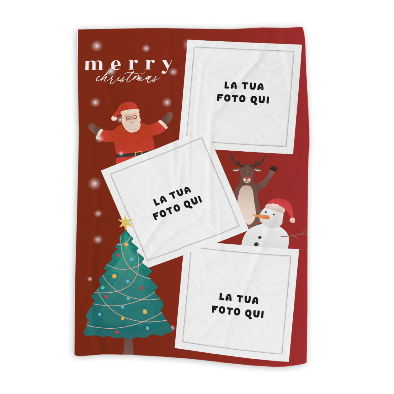 Merry Christmas - Plaid, coperta Natalizia Idea Regalo Natale - personalizzato con foto