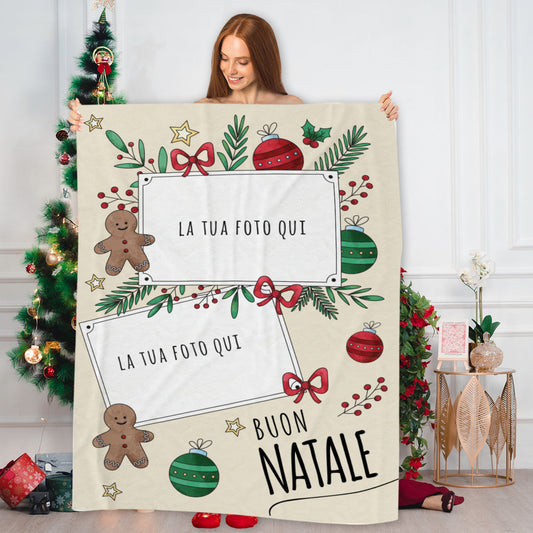 Christmas Style - Plaid, coperta Natalizia Idea Regalo Natale - personalizzato con foto