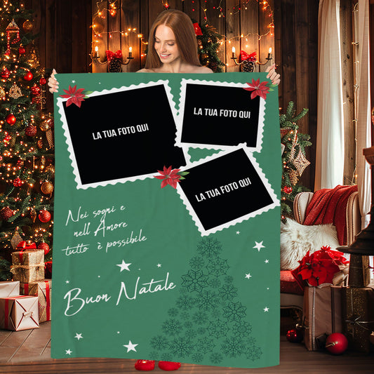 Nei sogni e nell'amore tutto è possibile - Plaid, coperta Natalizia Idea Regalo Natale - personalizzato con foto