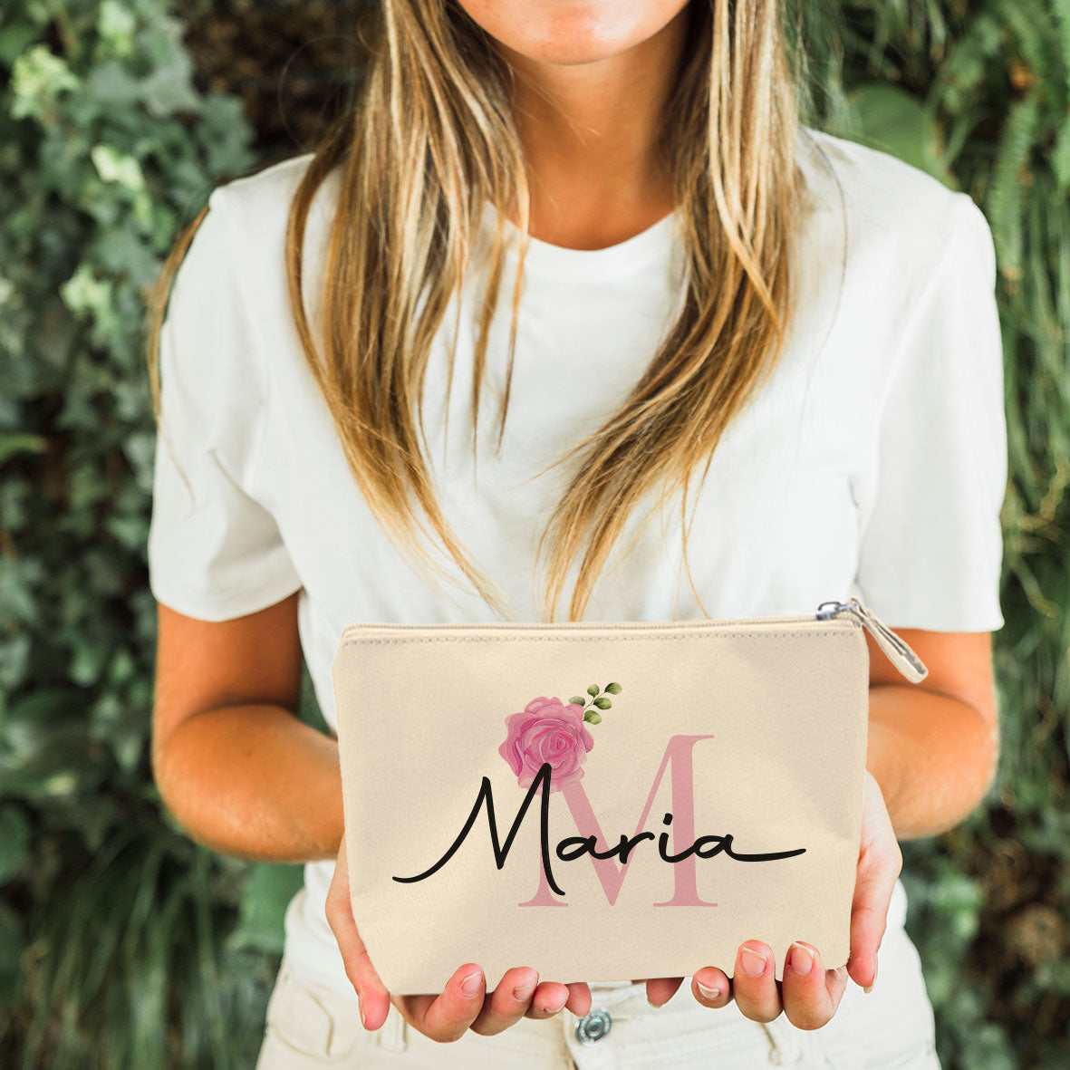 Rose Name - Borsa mare & Pochette - Combo - personalizzata con nome