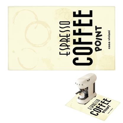 Espresso coffee point - Tappetino per Macchina del caffè con Retro in Gomma Tappeto 30x40cm - personalizzato