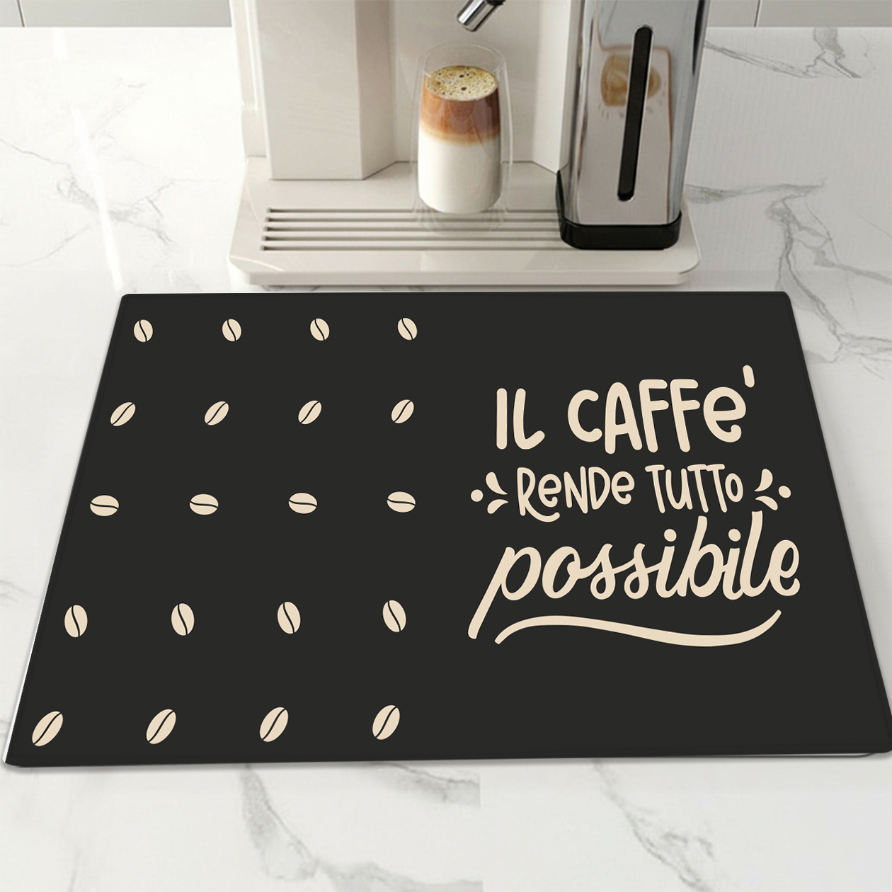 Il caffè rende tutto possibile - Tappetino per Macchina del caffè con Retro in Gomma Tappeto 30x40cm