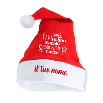 Caro Babbo Natale - Cappello da Babbo Natale - personalizzato con nome