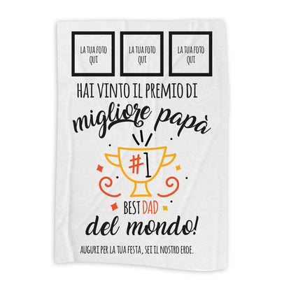 Best dad - coperta Idea Regalo Festa del Papà - personalizzata con foto