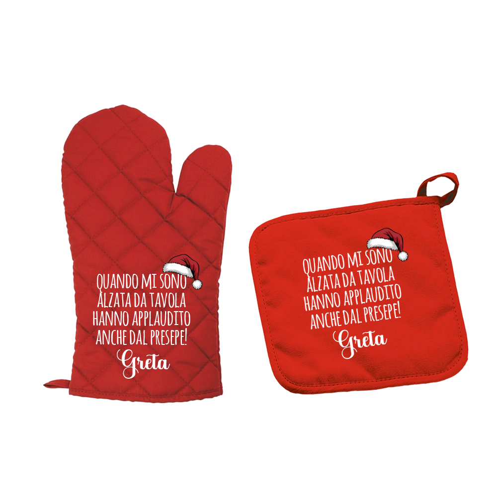 Applausi dal presepe - Set da Cucina Guanto e Presina - personalizzato con nome