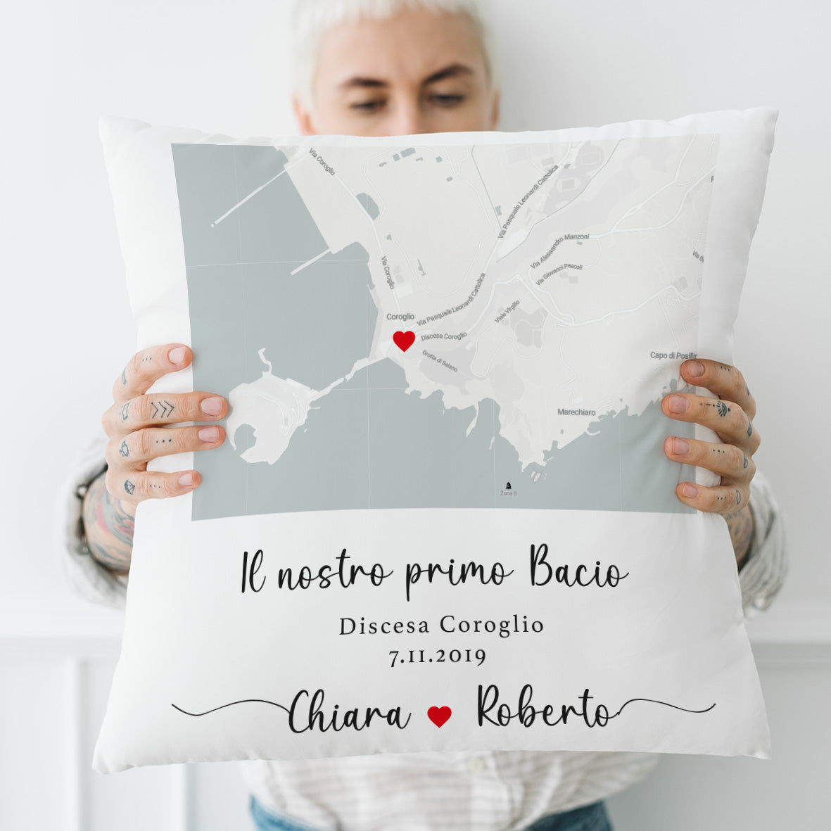 Il nostro primo bacio - Cuscino - idea regalo - personalizzato