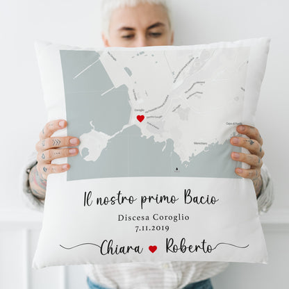 Il nostro primo bacio - Cuscino - idea regalo - personalizzato
