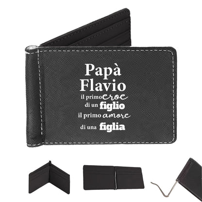 Papà il primo... - Portafoglio in pelle sintetica - personalizzato con nome