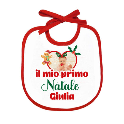 Il mio primo Natale - Bavetto - personalizzato con nome e foto