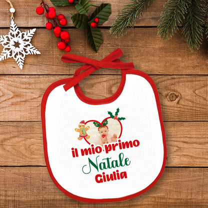 Il mio primo Natale - Bavetto - personalizzato con nome e foto