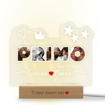 Primo - Lampada - Plexiglass personalizzata con foto, nomi e data