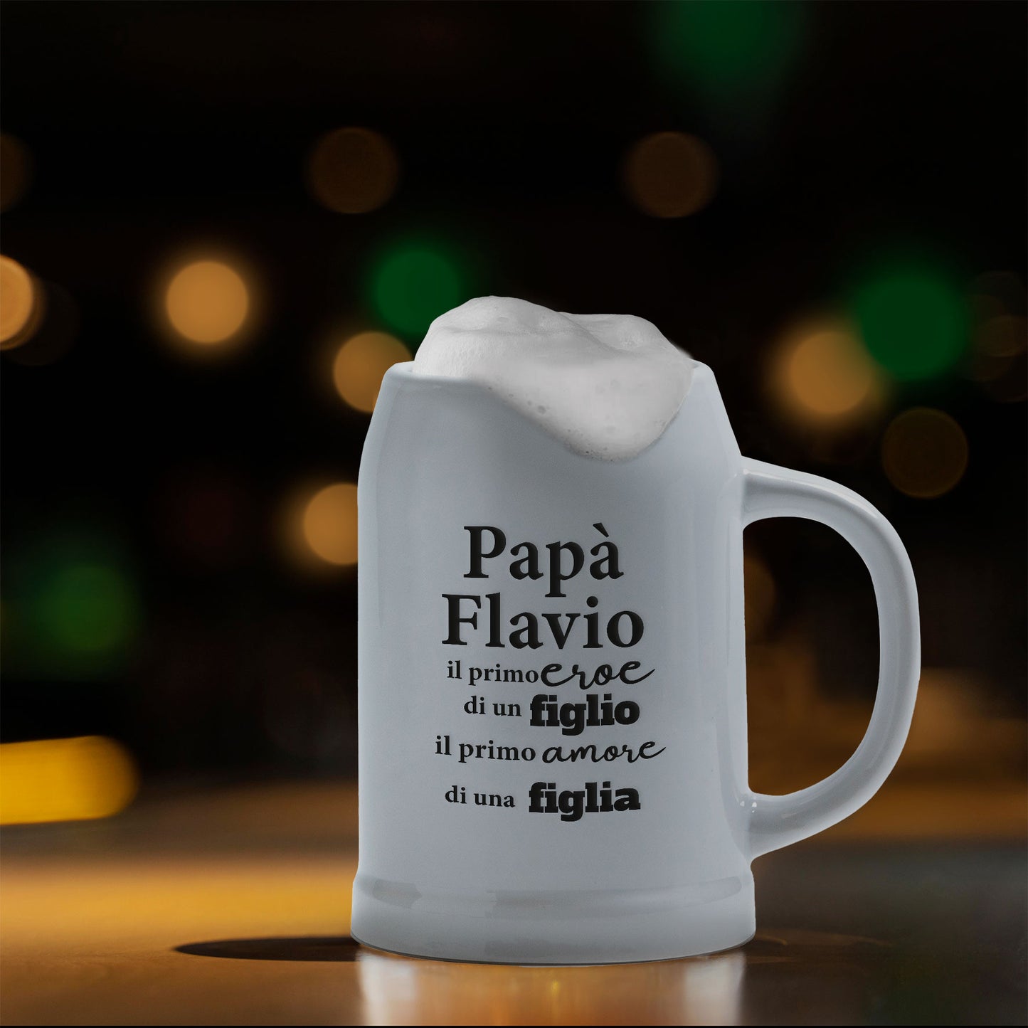 Papà, primo eroe e primo amore - Caraffa in ceramica - personalizzata con nome