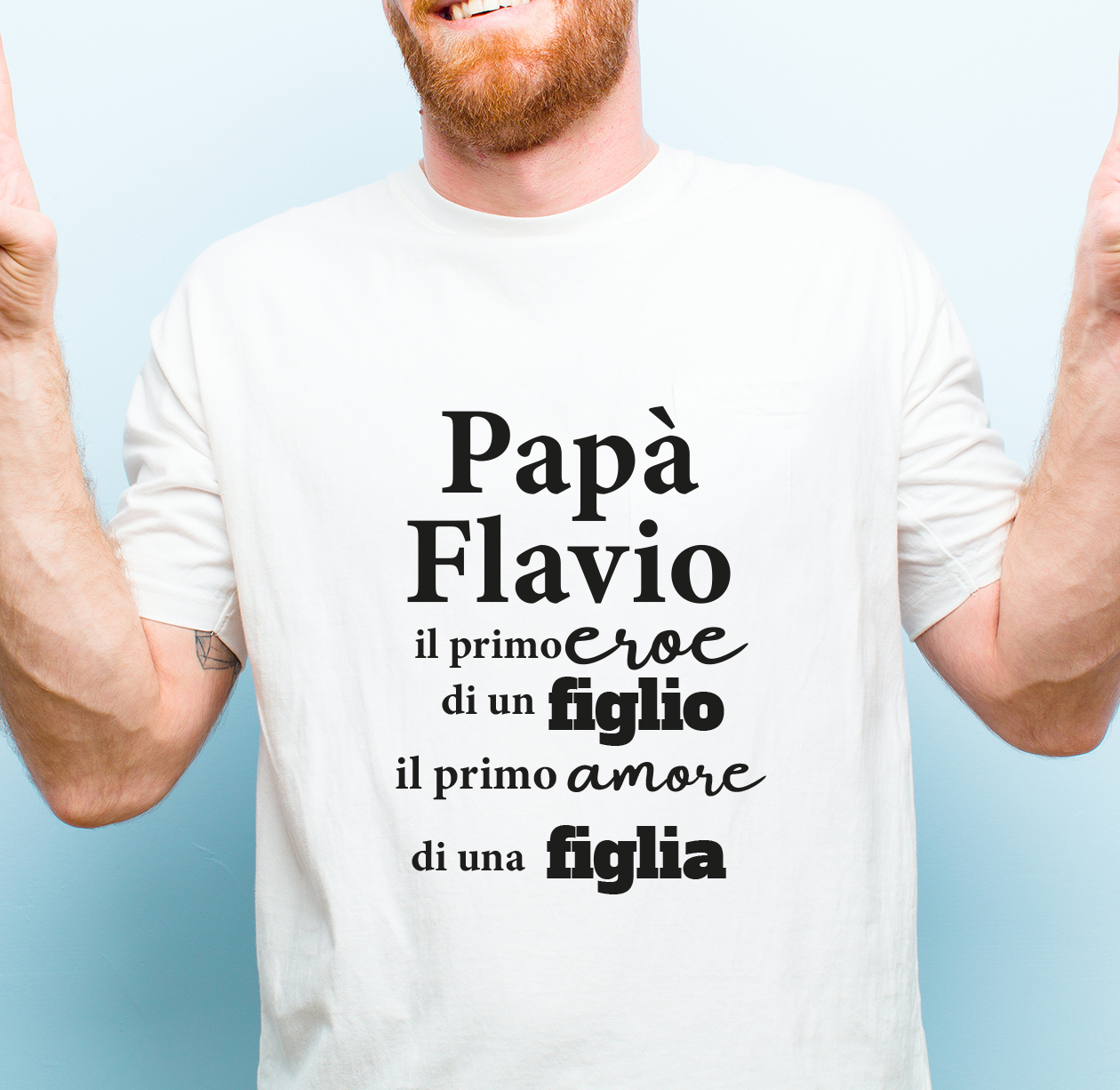 Papà il primo eroe - T-shirt - personalizzata con nome