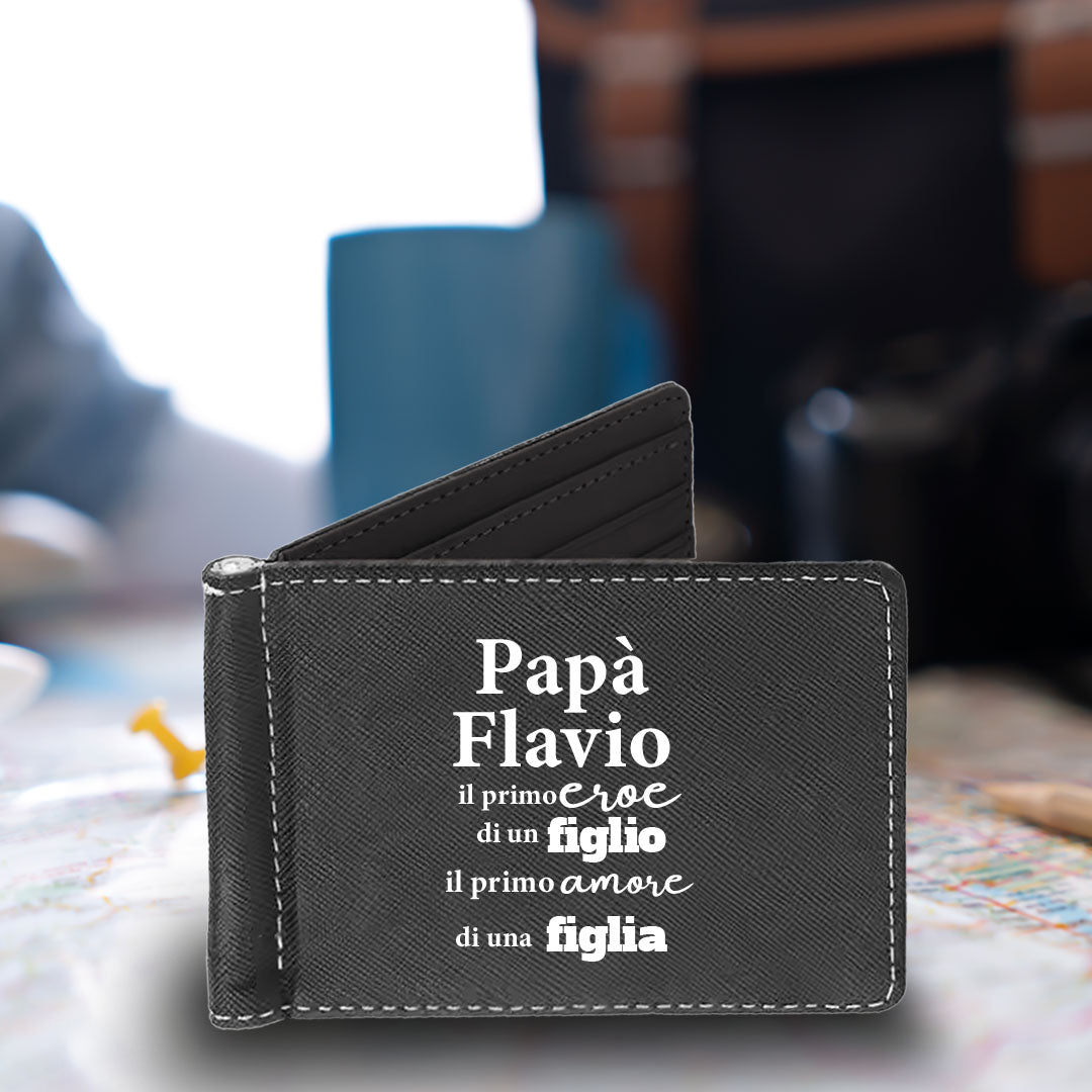 Papà il primo... - Portafoglio in pelle sintetica - personalizzato con nome