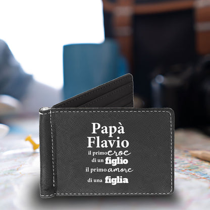 Papà il primo... - Portafoglio in pelle sintetica - personalizzato con nome