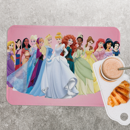 Princess - Set di 4 Tovagliette in tessuto lavabile - personalizzata con nome