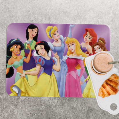 Princess - Set di 4 Tovagliette in tessuto lavabile - personalizzata con nome