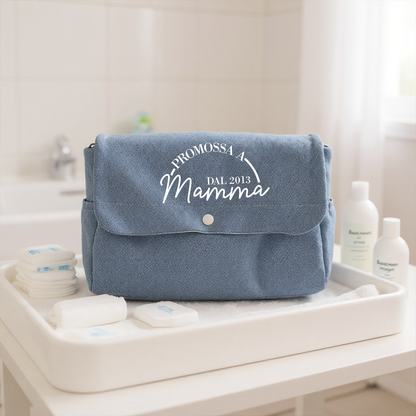 Promossa a mamma - Borsa Fasciatoio per Neonato - personalizzata con data