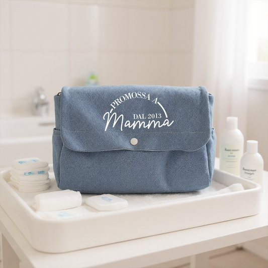 Promossa a mamma - Borsa Fasciatoio per Neonato - personalizzata con data