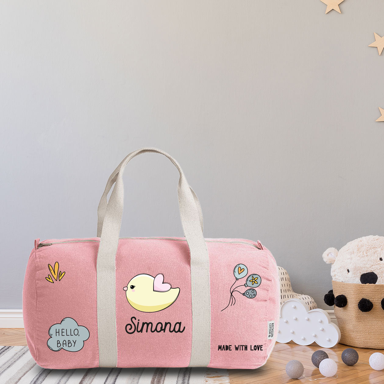 Bird baby girl - Borsa - personalizzata con nome