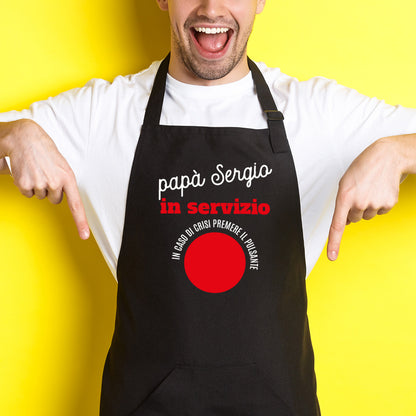 Papà in servizio - Grembiule da Cucina - personalizzato con nome