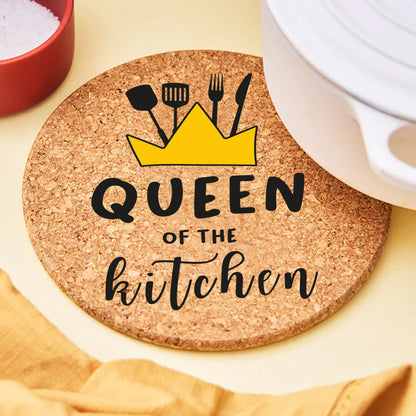 Queen of the kitchen - Set da 3 pezzi Sottopentola in sughero naturale 19cm