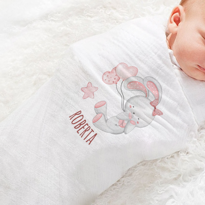 Rabbit Heart - Set 3 pezzi mussole personalizzate con nome