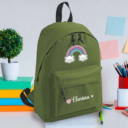 Rainbow color - zaino scuola - personalizzato con nome