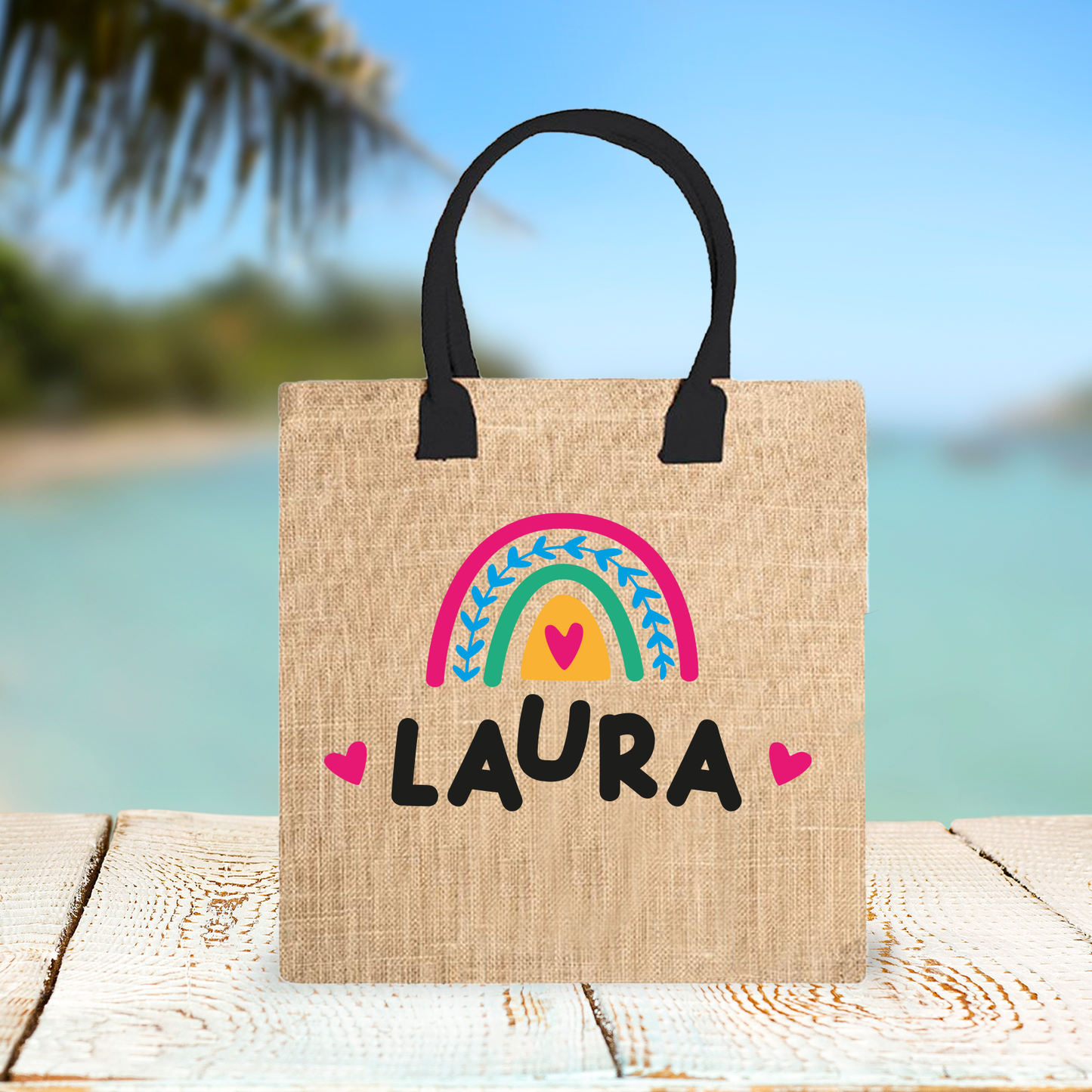 Arcobaleno - Borsa Mare personalizzata con nome