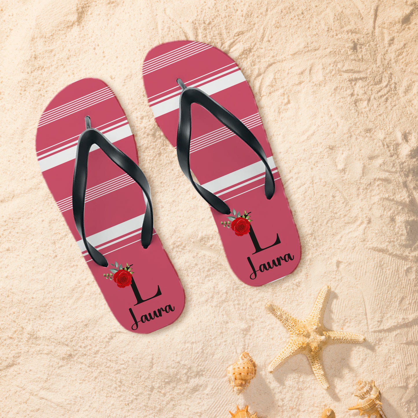 Red rose - Infradito - personalizzati con nome