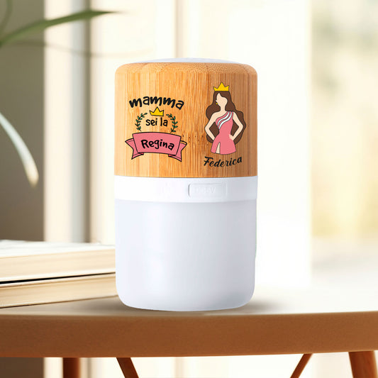 Mamma sei la regina - Speaker wireless in bamboo - personalizzato con nome