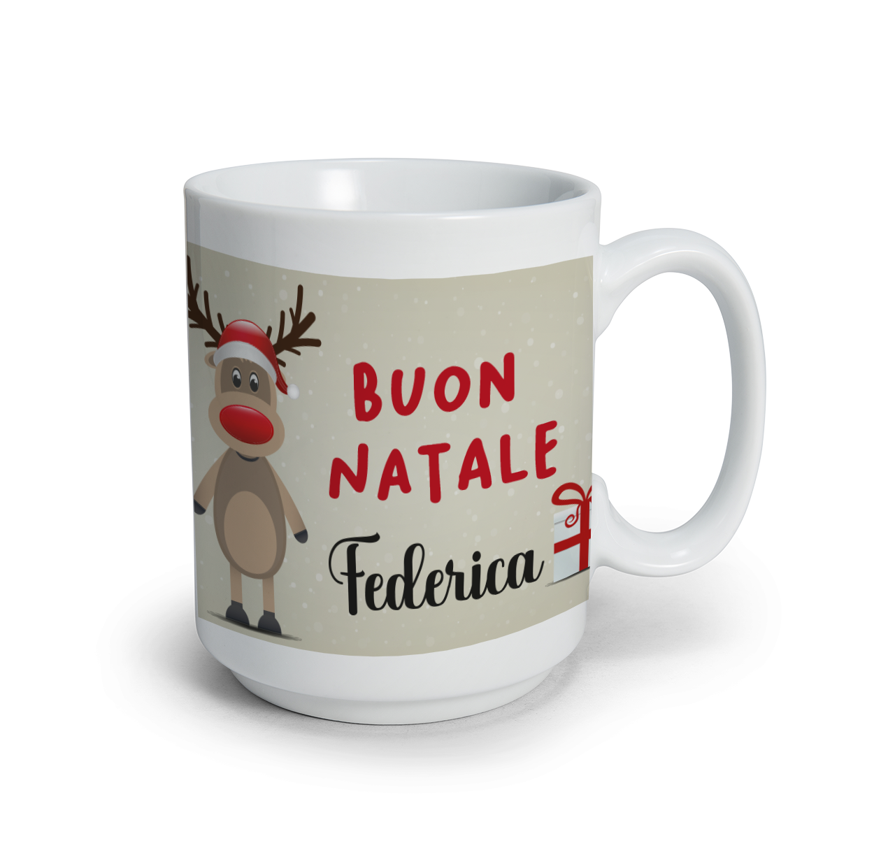 Renna di Natale - Tazza mug - idea regalo Natale - personalizzata con nome
