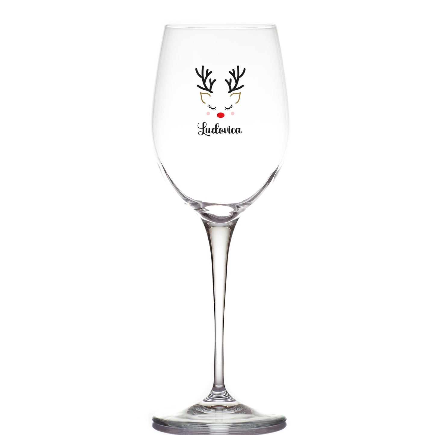 Renna - Calice Bicchiere da Vino - personalizzato con nome