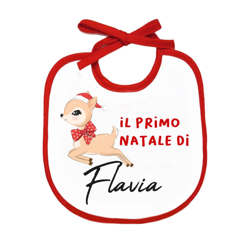 Il primo Natale di... - Bavetto - personalizzato con nome