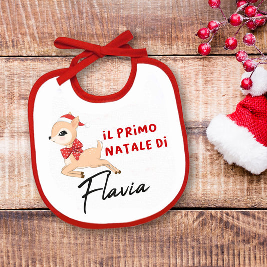 Il primo Natale di... - Bavetto - personalizzato con nome