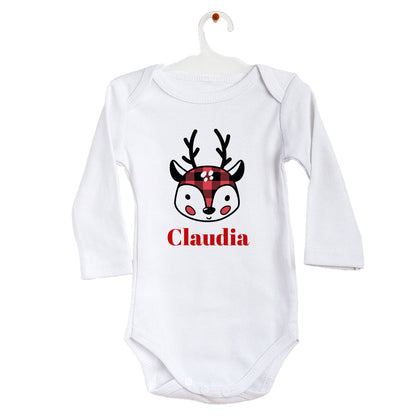 Renna Girl - Tutina neonato - body personalizzato con nome