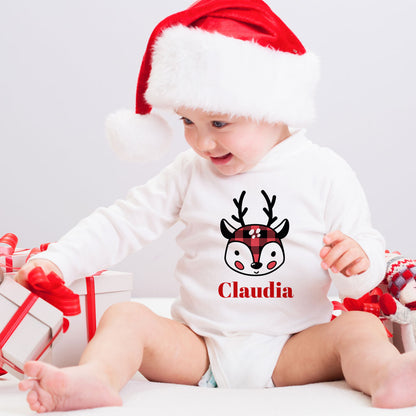 Renna Girl - Tutina neonato - body personalizzato con nome