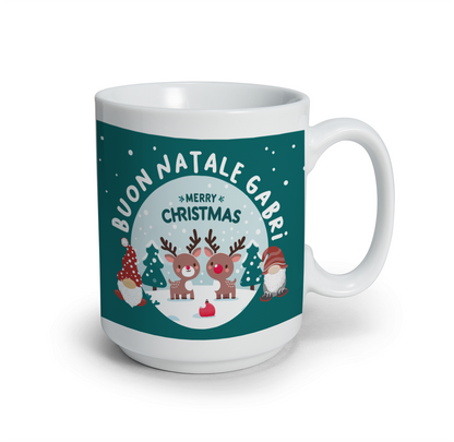Green Christmas - Tazza mug - idea regalo Natale - personalizzata con nome