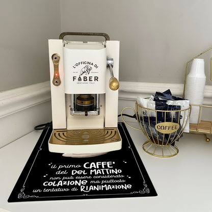 Il primo caffè del mattino - Tappetino per Macchina del caffè con Retro in Gomma Tappeto 30x40cm