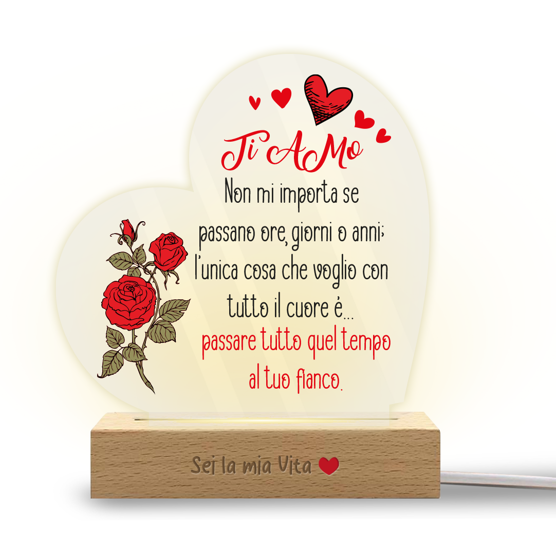 Rose - Lampada - Plexiglass personalizzata con frase