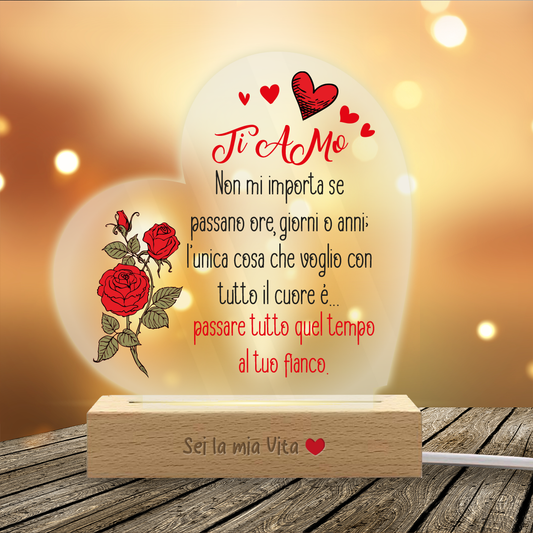 Rose - Lampada - Plexiglass personalizzata con frase