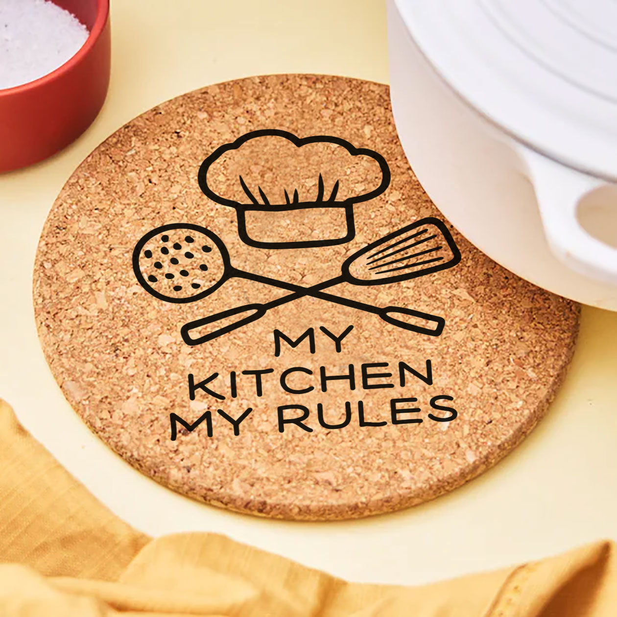 My kitchen my rules - Set da 3 pezzi Sottopentola in sughero naturale 19cm