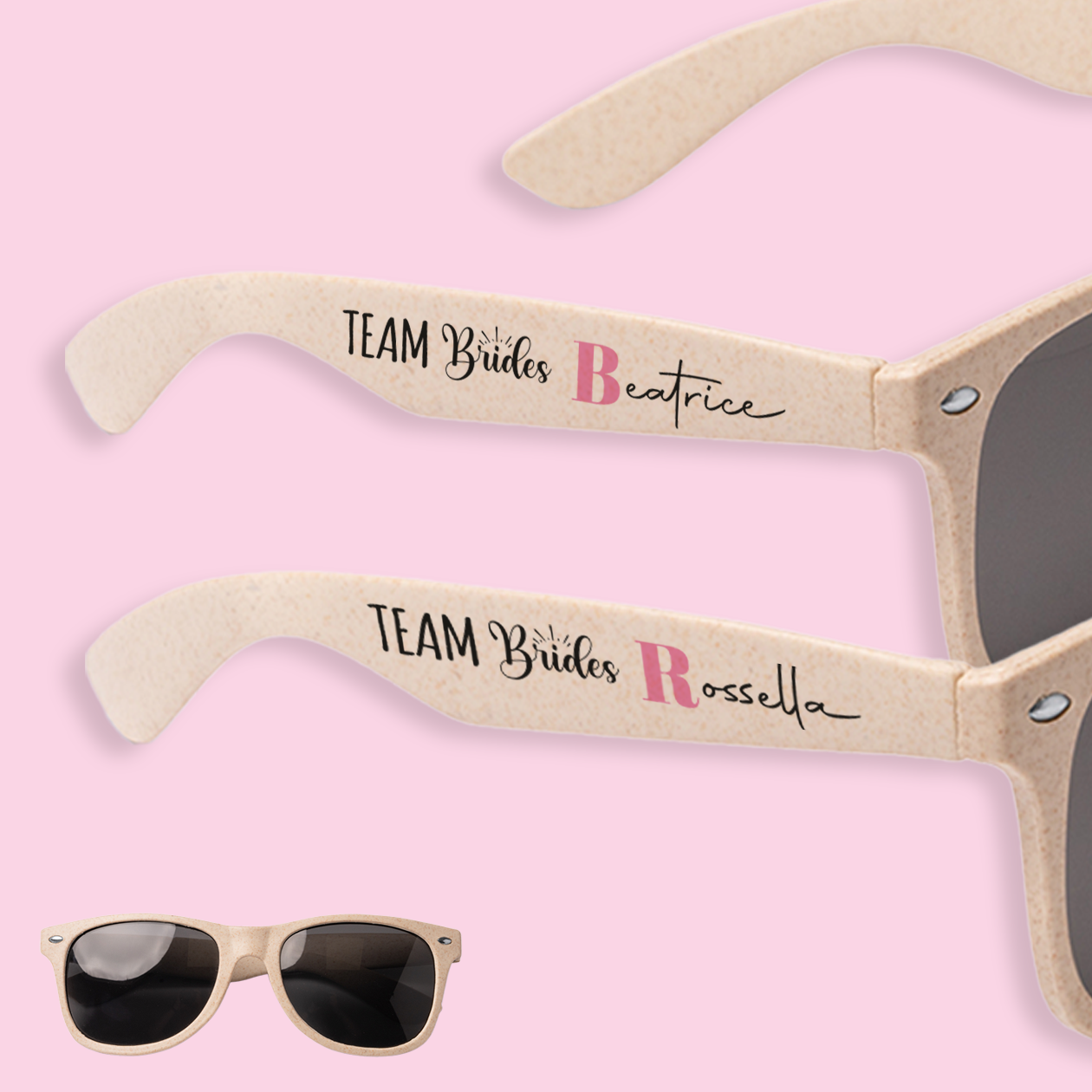 Team bride - Set da 5 occhiali da sole - personalizzati con nome