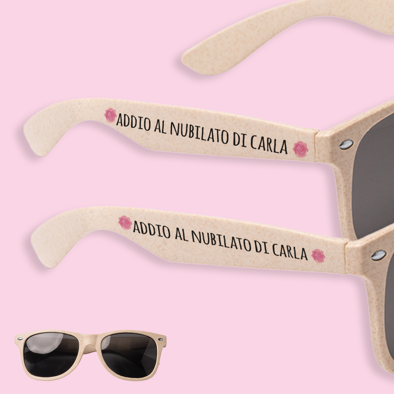 Addio al nubilato - Set da 5 occhiali da sole - personalizzati con nome