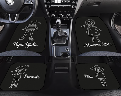 Familglia - tappetini auto - personalizzati con nome