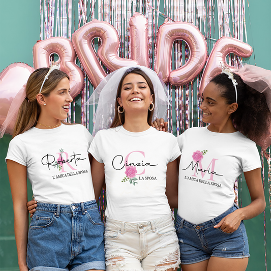 La sposa o l'amica ? - T-shirt personalizzata con nome - idea regalo addio al nubilato